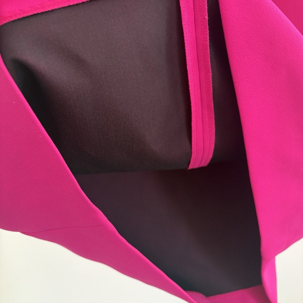 ZARA Shoulder Padded Cape Dress Neon Fuchsia Mock Neck Sleeveless Mini Women's S - Picture 10 of 10